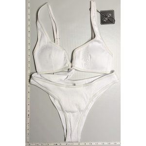 NWT ZAFUL Medium V-wire Tankini White bikini set